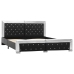 Estructura de cama cuero sintético negro 160x200 cm