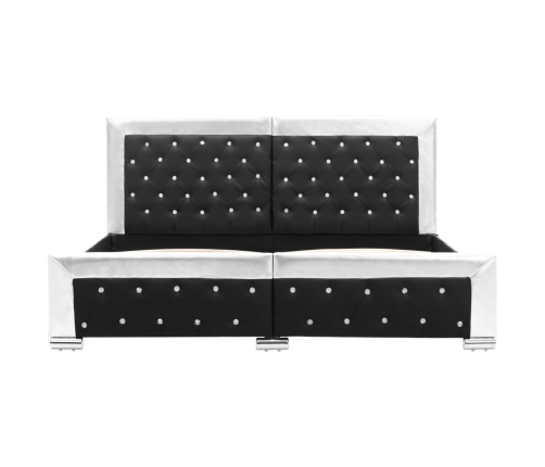 Estructura de cama cuero sintético negro 160x200 cm