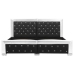Estructura de cama cuero sintético negro 160x200 cm