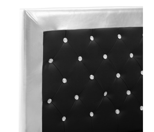 Estructura de cama cuero sintético negro 160x200 cm