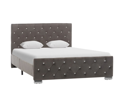 vidaXL Estructura de cama de tela gris 120x200 cm