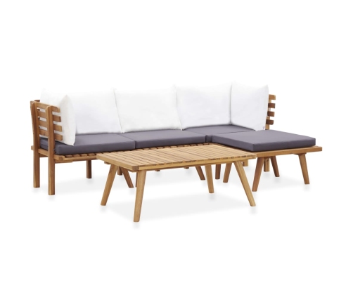 Juego de muebles de jardín 5 pzas madera maciza de acacia