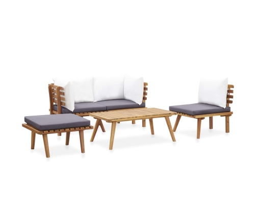 Juego de muebles de jardín 5 pzas madera maciza de acacia