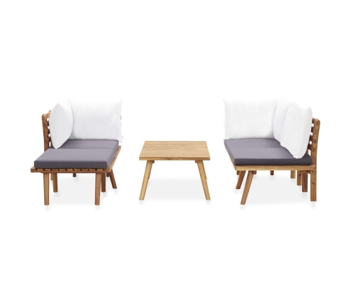 Juego de muebles de jardín 5 pzas madera maciza de acacia