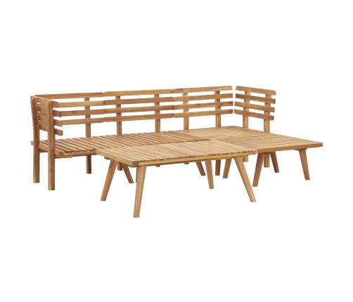 Juego de muebles de jardín 5 pzas madera maciza de acacia