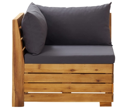 Sofá seccional esquina 1 pza con cojines madera maciza acacia