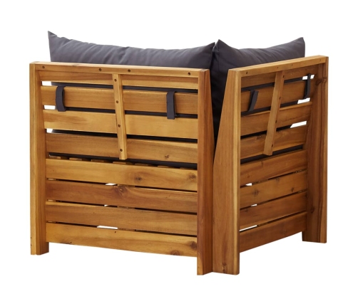 Sofá seccional esquina 1 pza con cojines madera maciza acacia