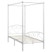 Estructura de cama con dosel sin colchón metal blanco 90x200 cm