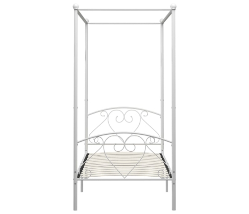 Estructura de cama con dosel sin colchón metal blanco 90x200 cm