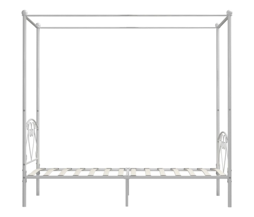 Estructura de cama con dosel sin colchón metal blanco 90x200 cm