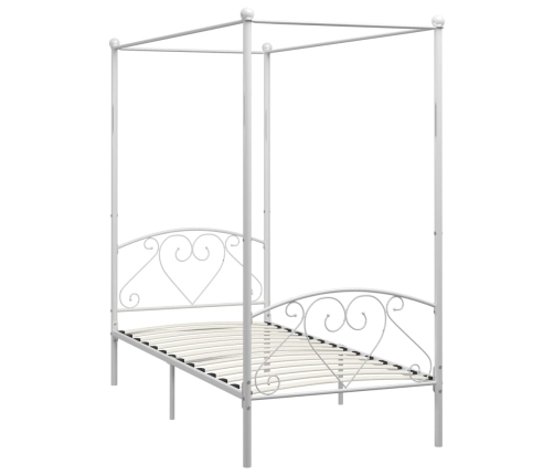 vidaXL Estructura de cama con dosel metal blanco 100x200 cm