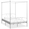 Estructura cama con dosel sin colchón metal blanco 140x200 cm