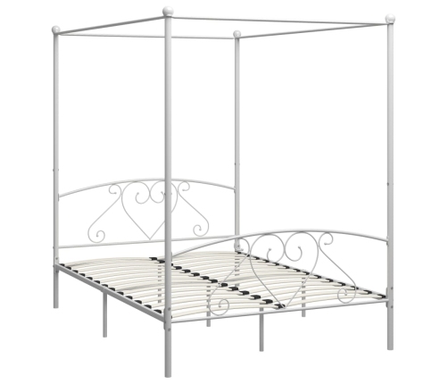 Estructura de cama con dosel metal blanco 160x200 cm