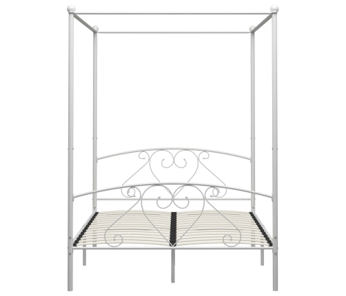 Estructura de cama con dosel metal blanco 160x200 cm