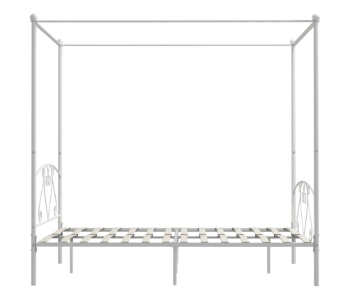 Estructura de cama con dosel metal blanco 160x200 cm