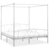 Estructura cama con dosel sin colchón metal blanco 180x200 cm