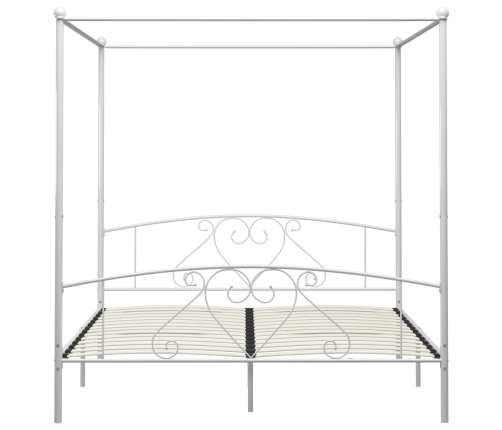 Estructura cama con dosel sin colchón metal blanco 180x200 cm