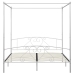 Estructura cama con dosel sin colchón metal blanco 180x200 cm