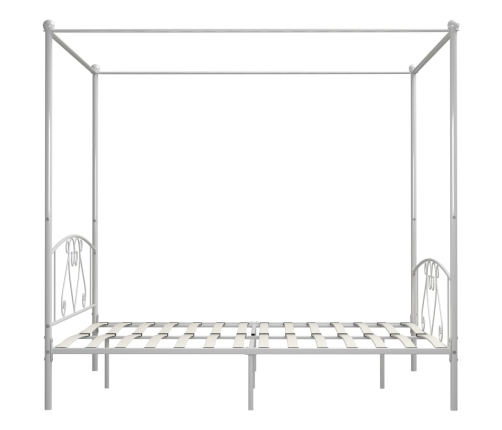 Estructura cama con dosel sin colchón metal blanco 180x200 cm