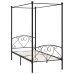 vidaXL Estructura de cama con dosel metal negro 90x200 cm