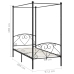 vidaXL Estructura de cama con dosel metal negro 90x200 cm