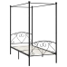 Estructura cama con dosel sin colchón metal negro 100x200 cm