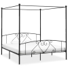 Estructura cama con dosel sin colchón metal negro 180x200 cm