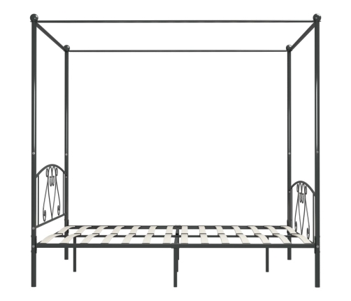 Estructura cama con dosel sin colchón metal gris 180x200 cm