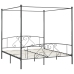 Estructura cama con dosel sin colchón metal gris 200x200 cm