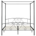 vidaXL Estructura de cama con dosel metal gris 200x200 cm