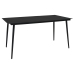 Set de comedor de jardín 7 pzas cuerda de algodón y acero negro