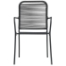 Set de comedor de jardín 7 pzas cuerda de algodón y acero negro