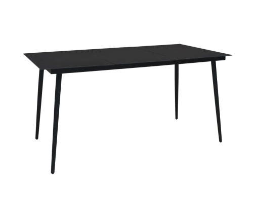 Set de comedor de jardín 9 pzas cuerda de algodón y acero negro