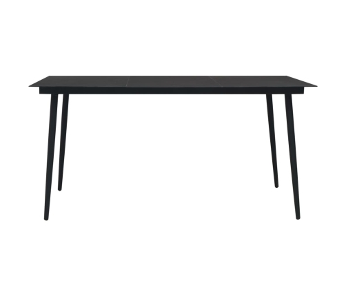Set de comedor de jardín 9 pzas cuerda de algodón y acero negro