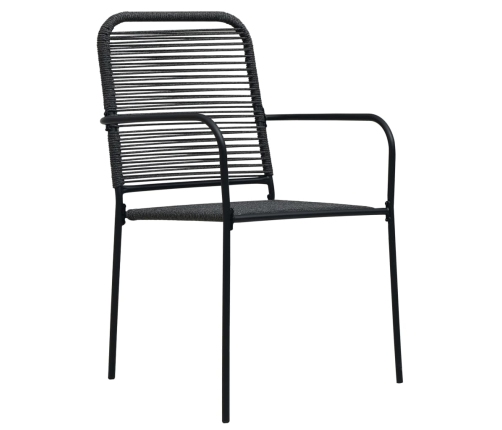 Set de comedor de jardín 9 pzas cuerda de algodón y acero negro