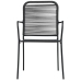 Set de comedor de jardín 9 pzas cuerda de algodón y acero negro