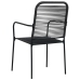 Set de comedor de jardín 9 pzas cuerda de algodón y acero negro