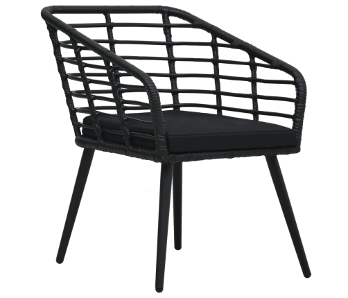 Set de mesa y sillas de jardín 3 piezas ratán sintético negro