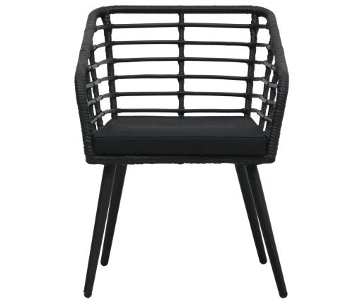 Set de mesa y sillas de jardín 3 piezas ratán sintético negro