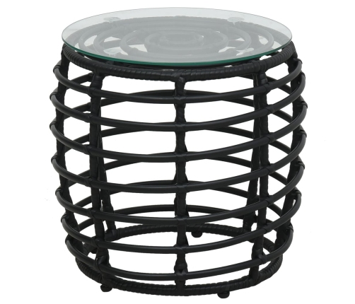 Set de mesa y sillas de jardín 3 piezas ratán sintético negro