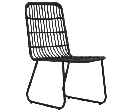 Set de mesa y sillas de jardín 3 piezas ratán sintético negro