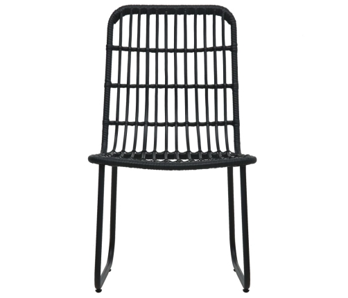 Set de mesa y sillas de jardín 3 piezas ratán sintético negro