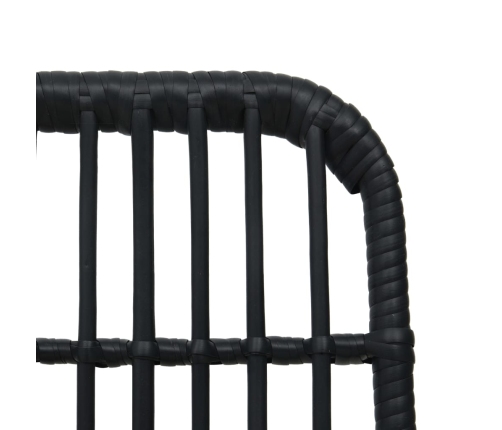 Set de mesa y sillas de jardín 3 piezas ratán sintético negro