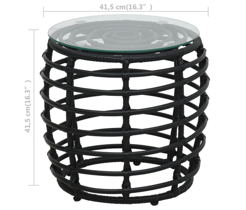 Set de mesa y sillas de jardín 3 piezas ratán sintético negro