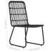 Set de mesa y sillas de jardín 3 piezas ratán sintético negro