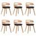Sillas de comedor 6 unidades madera y cuero sintético negro