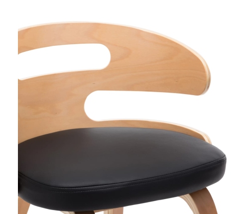 Sillas de comedor 6 unidades madera y cuero sintético negro