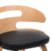 Sillas de comedor 6 unidades madera y cuero sintético negro