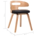 Sillas de comedor 6 unidades madera y cuero sintético negro