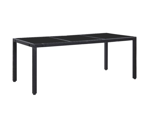 Juego de comedor de jardín 9 piezas ratán sintético negro